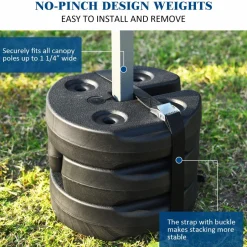Tangkula Set of 4/6/8 Canopy Weights, 30lbs Weight Plate Kit with No-Pinch Design for Easy Installation and Removal