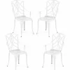 Tangkula Set of 4 Cast Aluminum Patio Dining Chairs