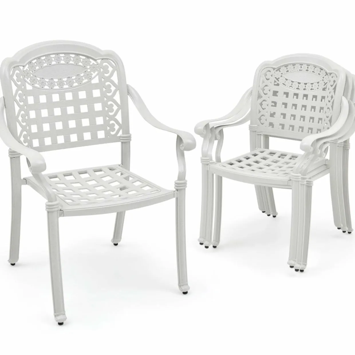 Tangkula Set of 2 Cast Aluminum Patio Dining Chairs