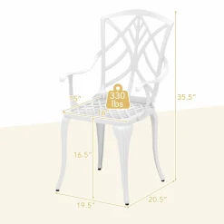 Tangkula Set of 4 Cast Aluminum Patio Dining Chairs