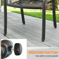 Tangkula Set of 2 Cast Aluminum Patio Dining Chairs