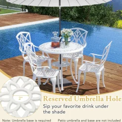 Tangkula Set of 4 Cast Aluminum Patio Dining Chairs