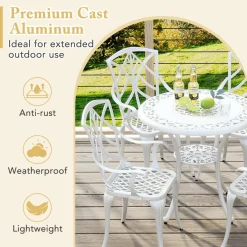 Tangkula Set of 4 Cast Aluminum Patio Dining Chairs