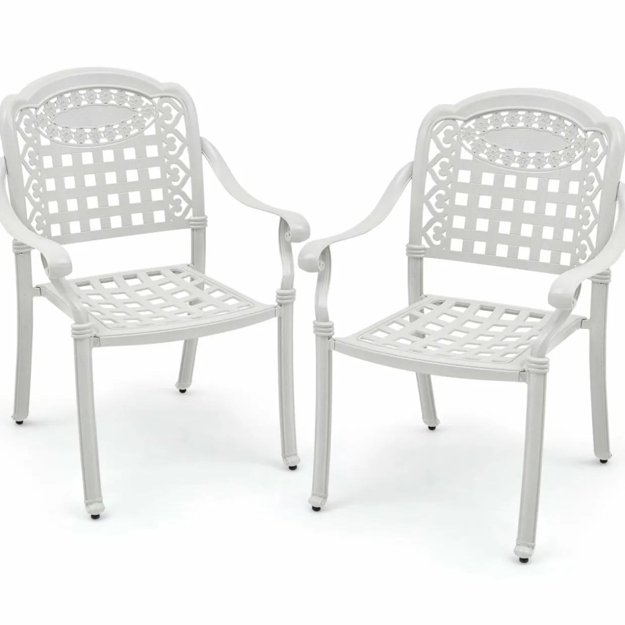 Tangkula Set of 2 Cast Aluminum Patio Dining Chairs