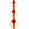 Tangkula Set of 3 Christmas Lighted Wreaths, Pre-Lit Metal Wreaths on Red Ribbon w/ 450 Warm White LED Lights & Bows