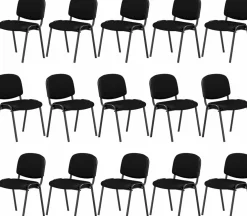 Tangkula Set of 5/10/15 Conference Room Chairs, Stackable Reception Guest Chair with Waterfall Seat