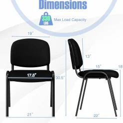 Tangkula Set of 5/10/15 Conference Room Chairs, Stackable Reception Guest Chair with Waterfall Seat