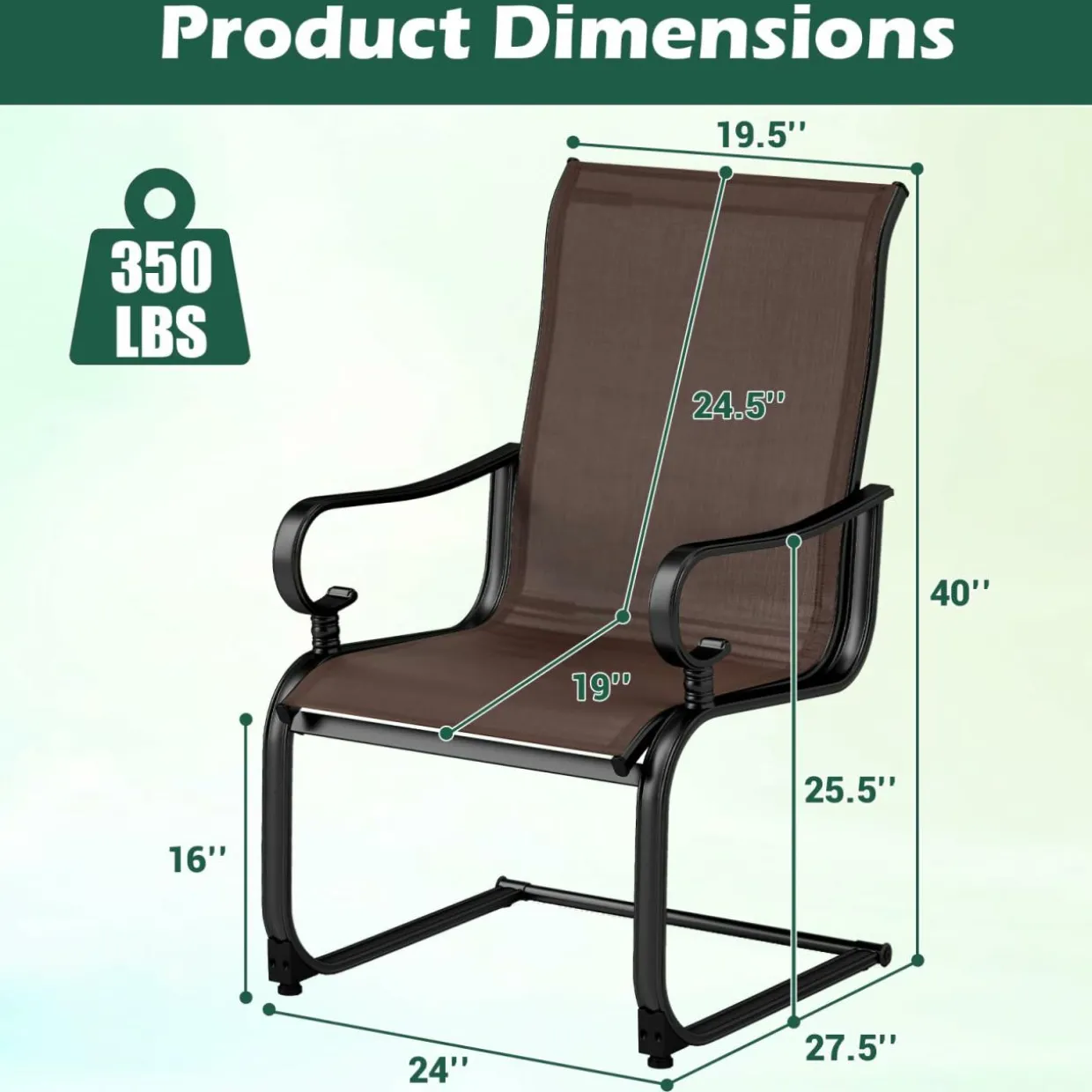 Tangkula Set of 2/4 Patio Chairs