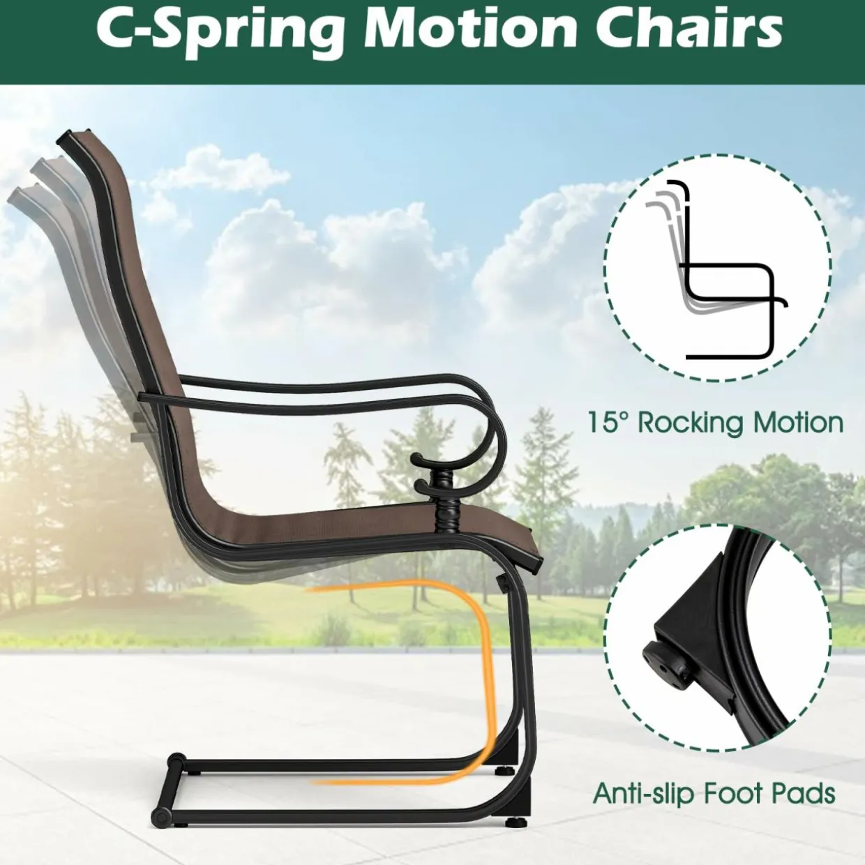 Tangkula Set of 2/4 Patio Chairs