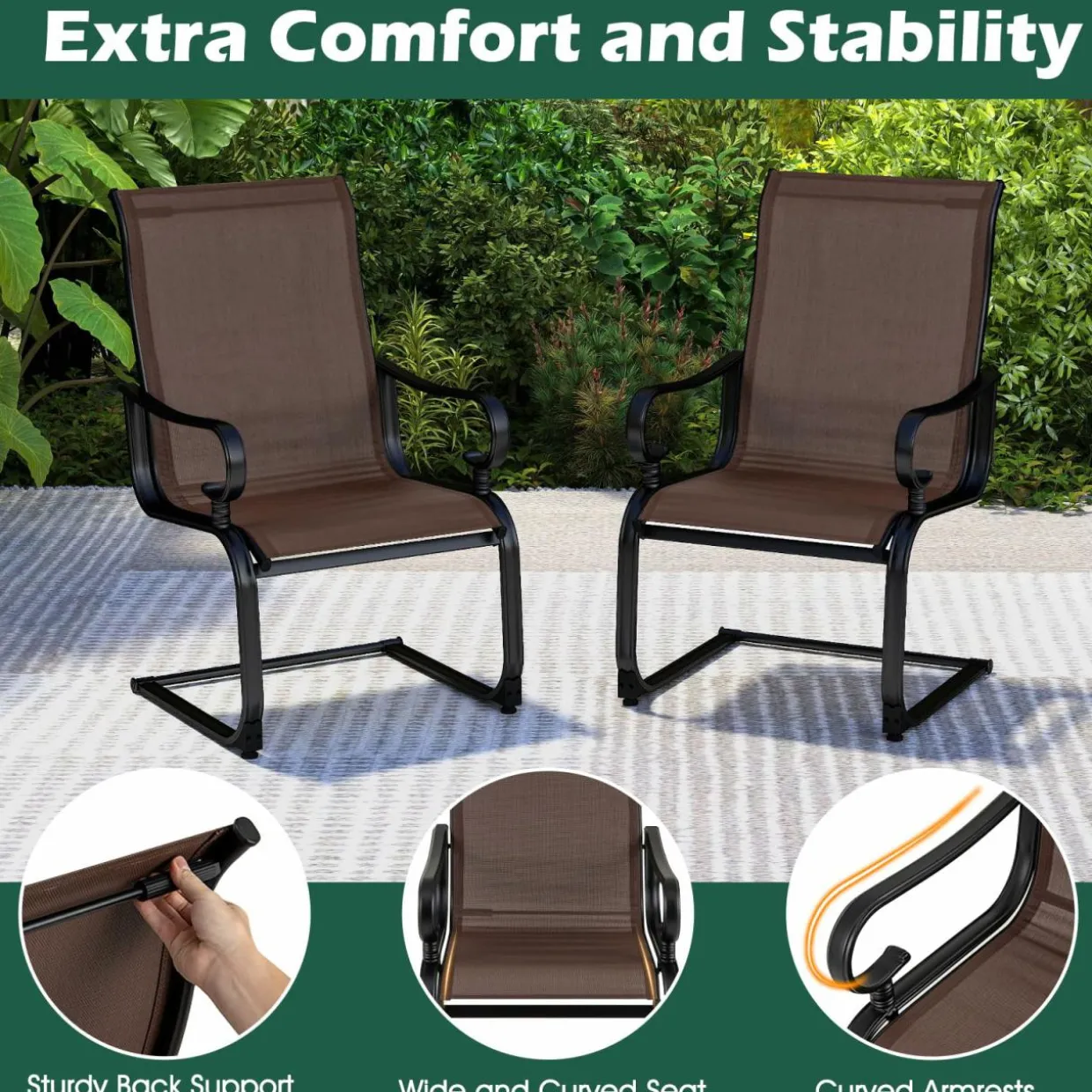 Tangkula Set of 2/4 Patio Chairs