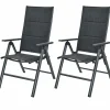 Tangkula Set of 2 Patio Dining Chairs, Portable Sling Back Chairs with Aluminum Frame, High Back Recliner with 7 Adjustable Positions
