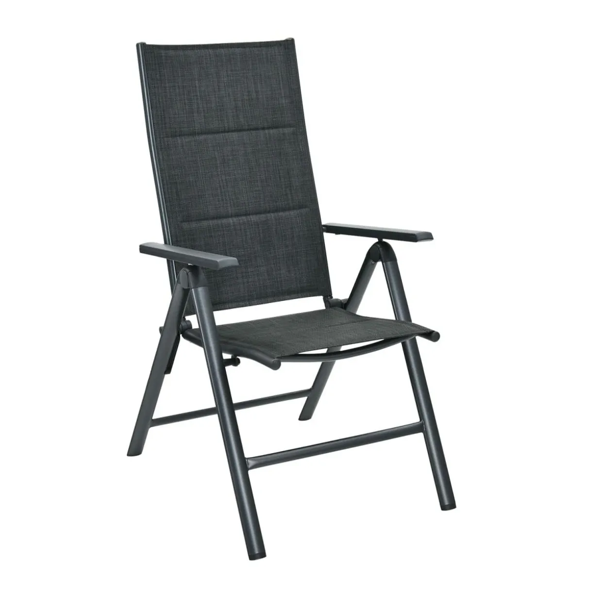 Tangkula Set of 2 Patio Dining Chairs, Portable Sling Back Chairs with Aluminum Frame, High Back Recliner with 7 Adjustable Positions