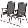 Tangkula Set of 2/4 Patio Folding Dining Chairs