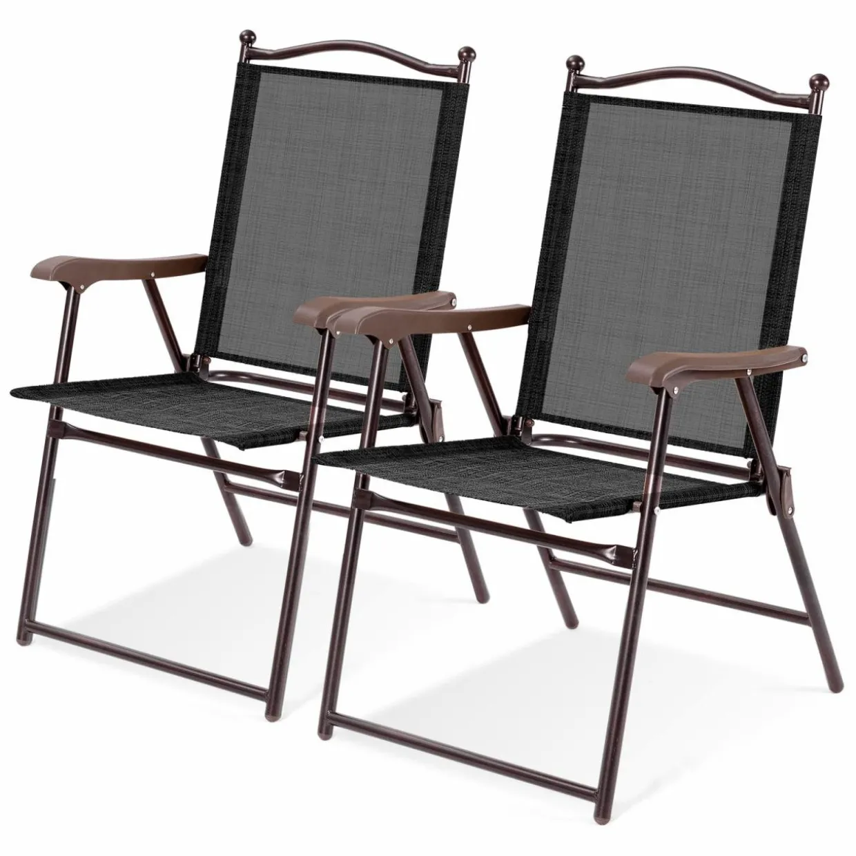 Tangkula Set of 2/4 Patio Folding Dining Chairs
