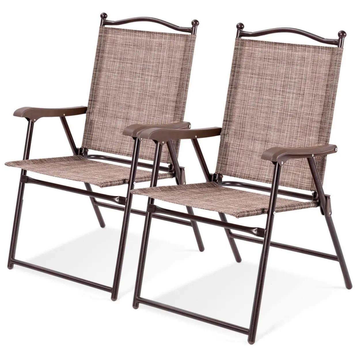 Tangkula Set of 2/4 Patio Folding Dining Chairs