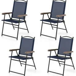 Tangkula Set of 2/4 Patio Folding Dining Chairs
