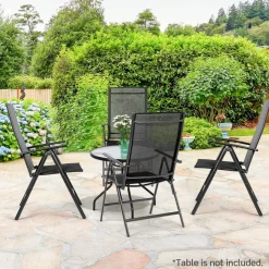 Tangkula Set of 2 Patio Foldable Dining Chairs