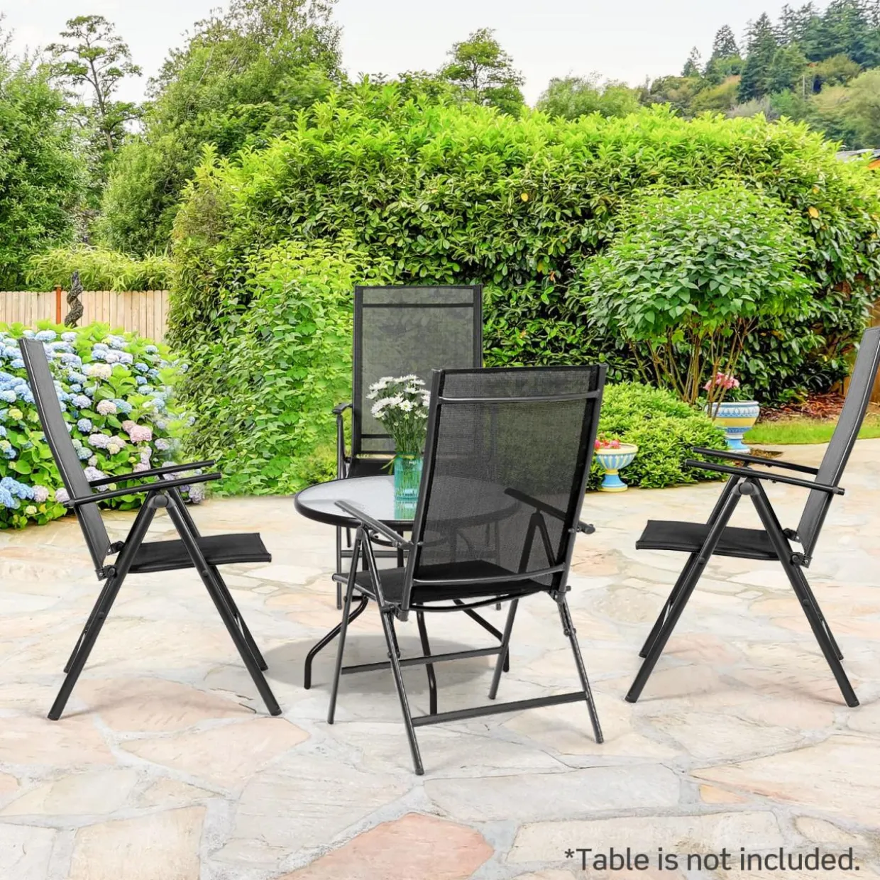 Tangkula Set of 2 Patio Foldable Dining Chairs