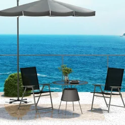 Tangkula Set of 2/4 Patio Folding Chairs, High Back Dining Chairs with Weather-Resistant Fabric
