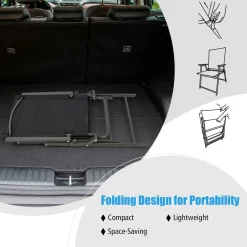 Tangkula Set of 2/4 Patio Folding Chairs, High Back Dining Chairs with Weather-Resistant Fabric