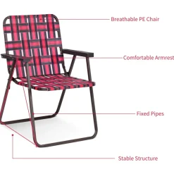 Tangkula Set of 6 Patio Folding Chairs, Outdoor Folding Lawn Chair Set with Armrest, Heavy Duty Steel Frame