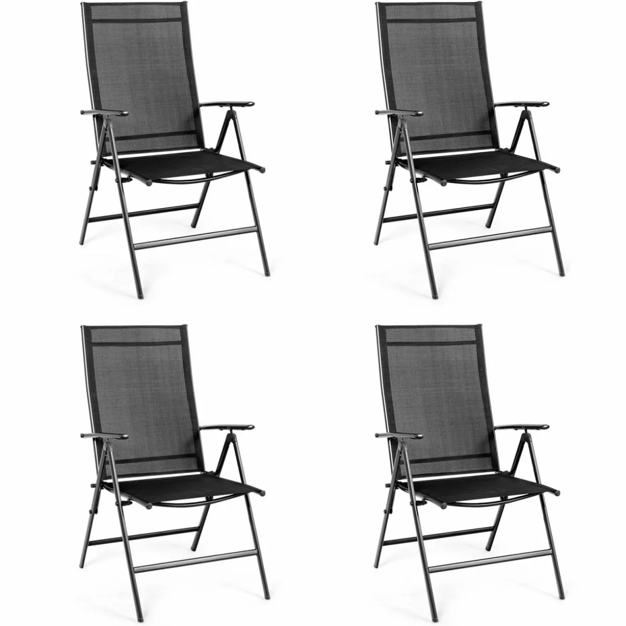 Tangkula Set of 2 Patio Foldable Dining Chairs