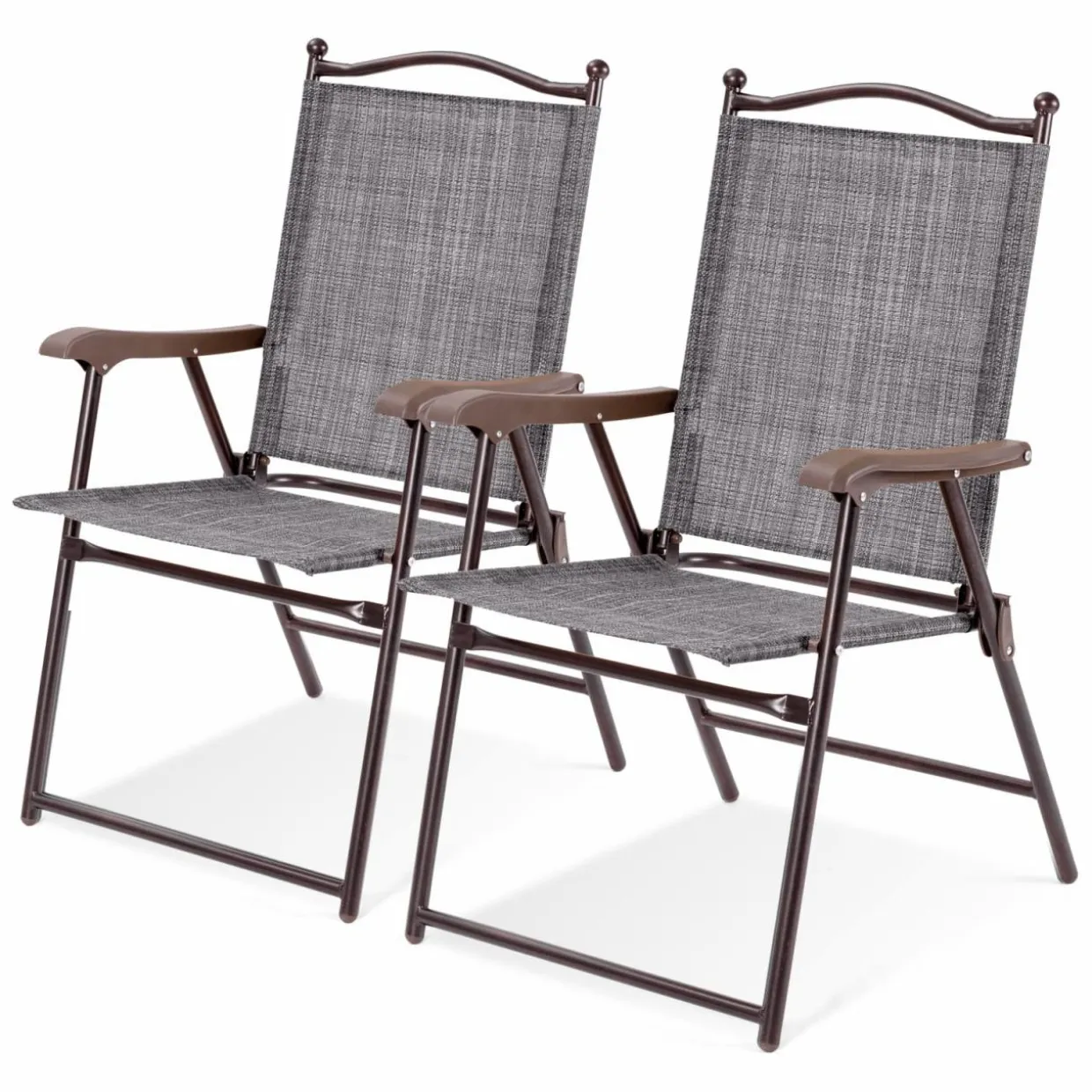 Tangkula Set of 2/4 Patio Folding Dining Chairs