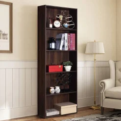 Tangkula 5-Shelf Bookcase, 23.5''L x 9.5''W x 67''H