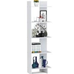 Tangkula 5-Shelf Bookcase,Freestanding Decorative Storage Shelving
