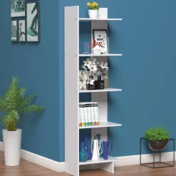 Tangkula 5-Shelf Bookcase,Freestanding Decorative Storage Shelving