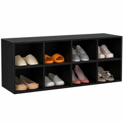Tangkula Shoe Bench, 8 Cubbies Shoe Organizer with 500 LBS Weight Capacity