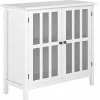 Tangkula Sideboard Buffet Storage Cabinet, Kitchen Storage Cabinet with 2 Glass Doors