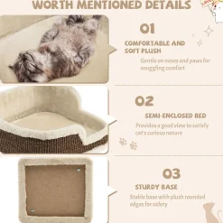 Tangkula Small Cat Tree for Indoor Cats, Modern Carpeted Cat Tower with Soft Plush Perch