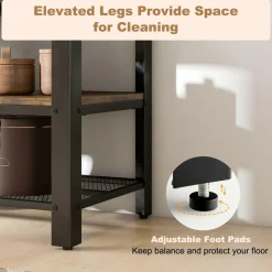 Tangkula Small TV Stand for TVs up to 50 Inch, 3-Tier TV Console Table with Power Outlets, USB Ports