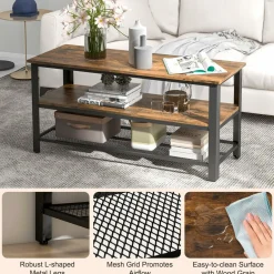 Tangkula Small TV Stand for TVs up to 50 Inch, 3-Tier TV Console Table with Power Outlets, USB Ports