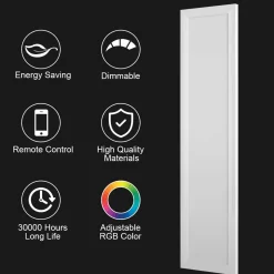 Tangkula Smart LED Ceiling Light, Dimmable RGB Light Panel with APP Control, 18W LED 1300 Lumens (White)
