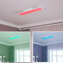 Tangkula Smart LED Ceiling Light, Dimmable RGB Light Panel with APP Control, 18W LED 1300 Lumens (White)