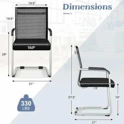 Tangkula Stackable Conference Chairs Set of 4/8/12, Mid Back Office Guest Chairs with Mesh Fabric & Sled Base