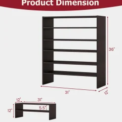 Tangkula Stackble Shoe Rack, 6-Tier Space Saving Corner Shoe Shelf for 18 Pairs