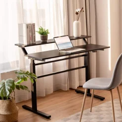 Tangkula Standing Desk, 2-Tier Height Adjustable Sit to Standing Desk