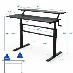 Tangkula Standing Desk, 2-Tier Height Adjustable Sit to Standing Desk