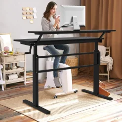 Tangkula Standing Desk, 2-Tier Height Adjustable Sit to Standing Desk