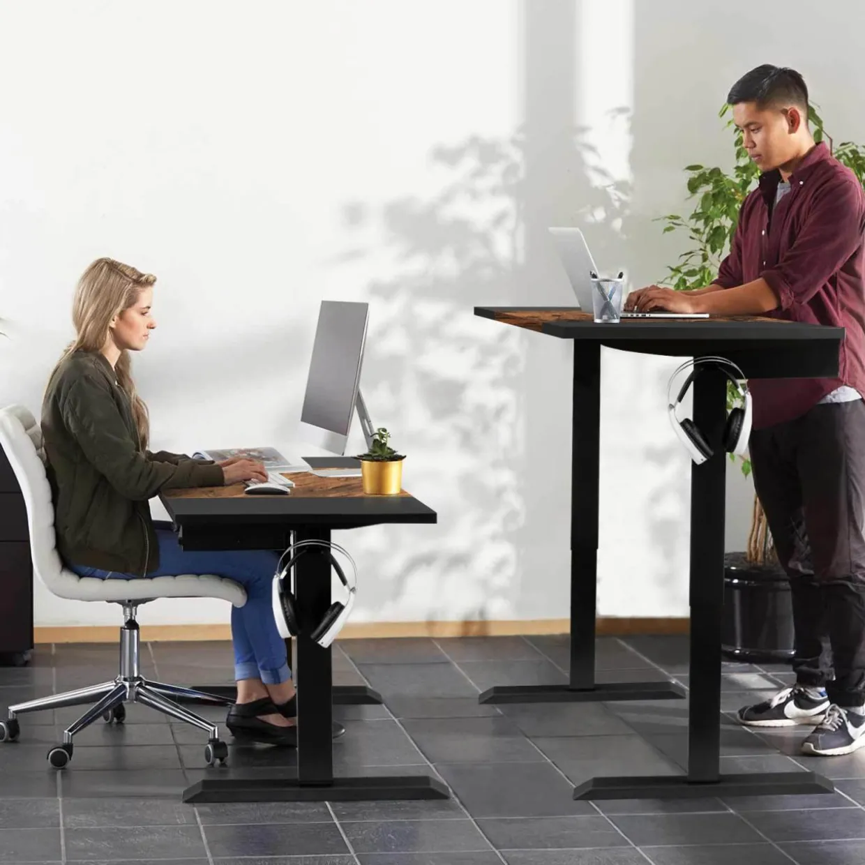 Tangkula Standing Desk with Keyboard Tray