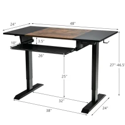 Tangkula Standing Desk with Keyboard Tray