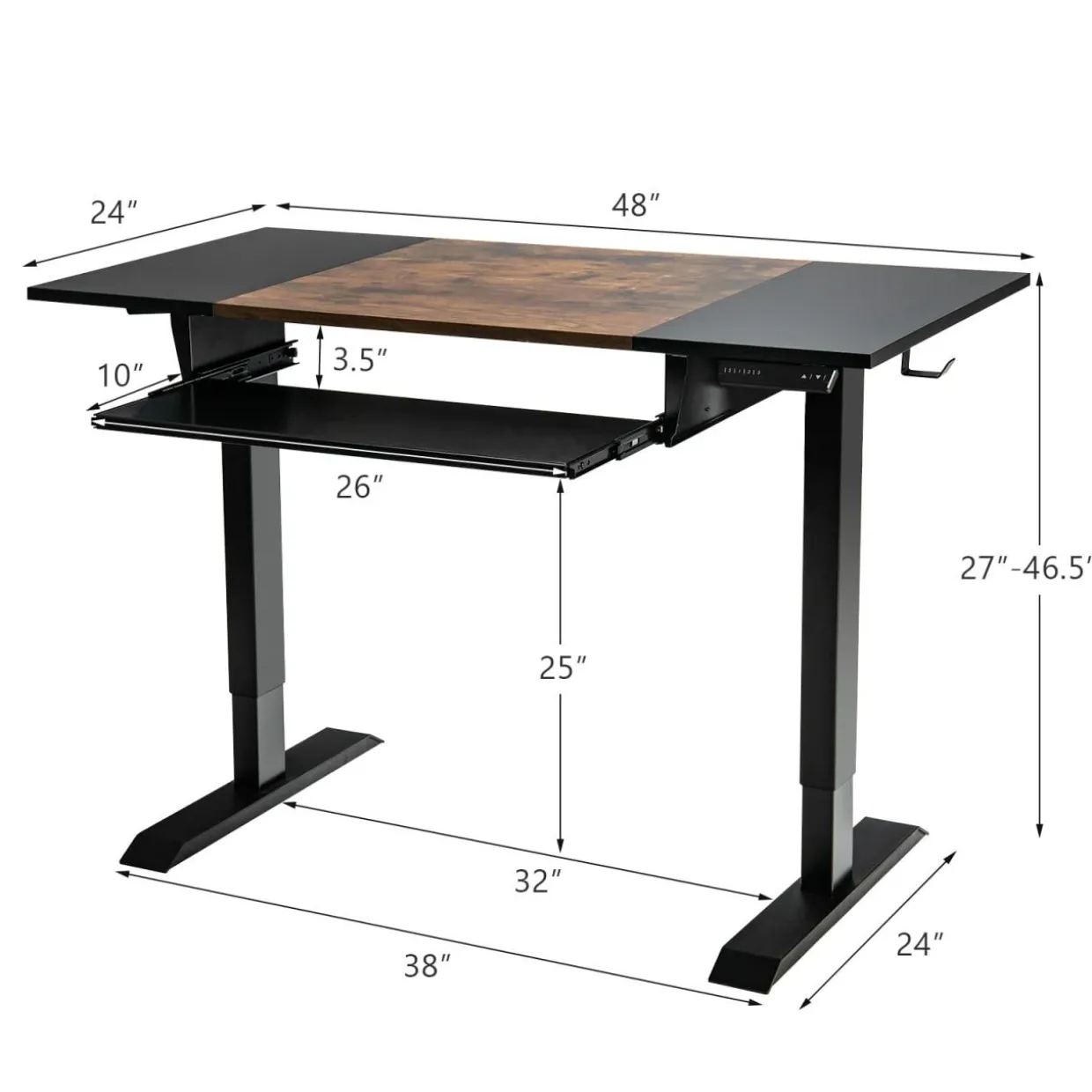 Tangkula Standing Desk with Keyboard Tray
