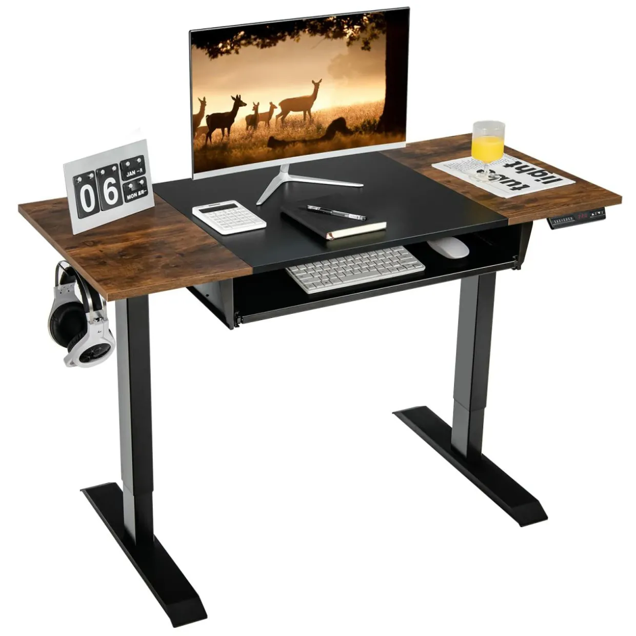 Tangkula Standing Desk with Keyboard Tray