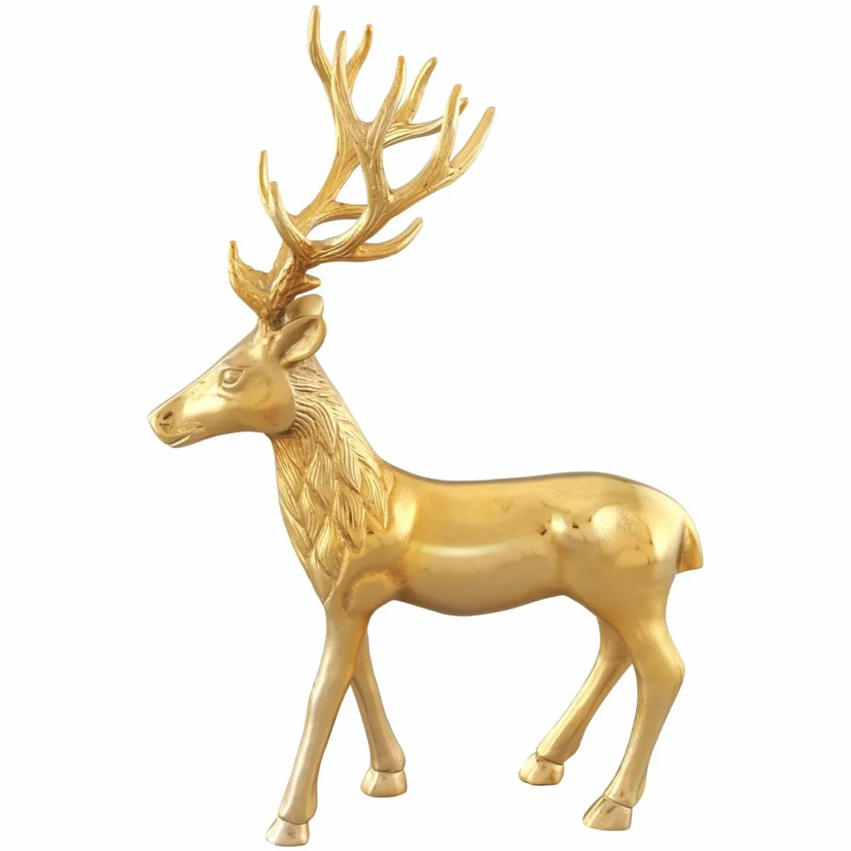 Tangkula Standing Reindeer Statue, Aluminum Deer Sculpture for Indoors, Christmas Reindeer Decor Statue for Home Office Shop School