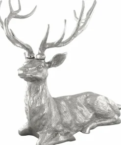 Tangkula Standing Reindeer Statue, Aluminum Deer Sculpture for Indoors, Christmas Reindeer Decor Statue for Home Office Shop School