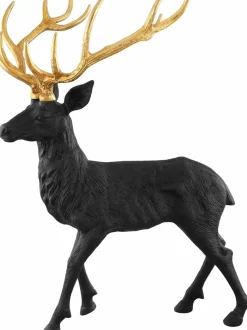 Tangkula Standing Reindeer Statue, Aluminum Deer Sculpture for Indoors, Christmas Reindeer Decor Statue for Home Office Shop School