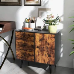 Tangkula Storage Cabinet with 3 Drawers and Door Cabinet